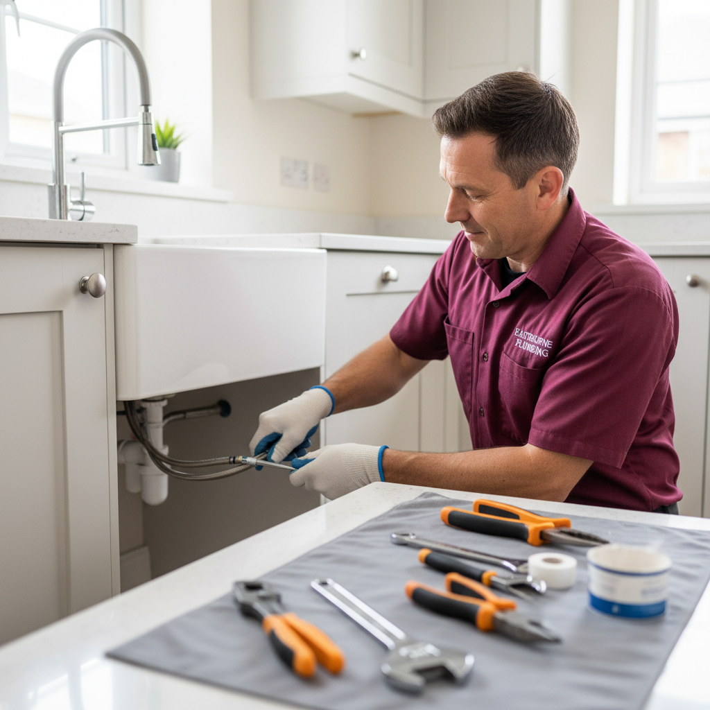 Professional kitchen plumbing installation by DPO Home Improvements Eastbourne